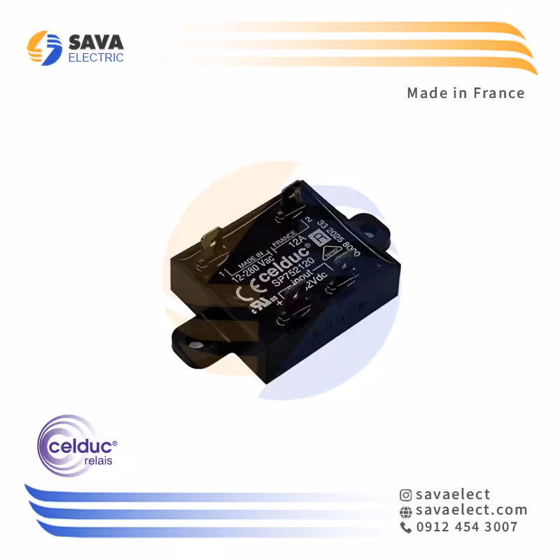 خرید رله الکترونیکی (SSR) تک فاز فیش خور 12 آمپر SP752120 سلدوک فرانسه | ساوا الکتریک