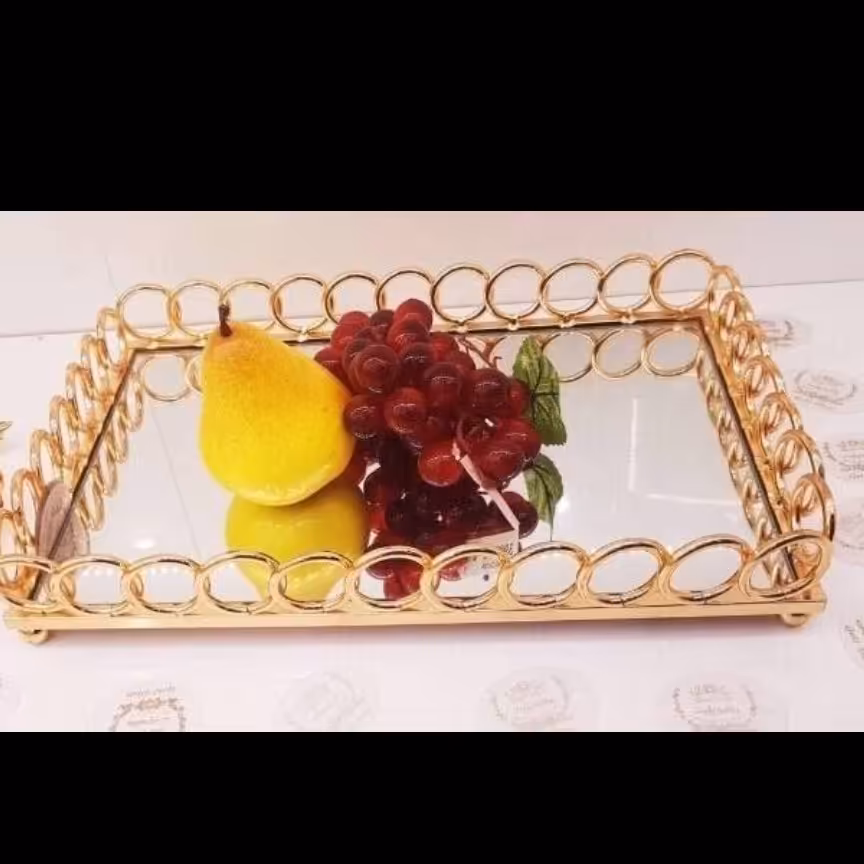 سینی مستطیل طلایی 