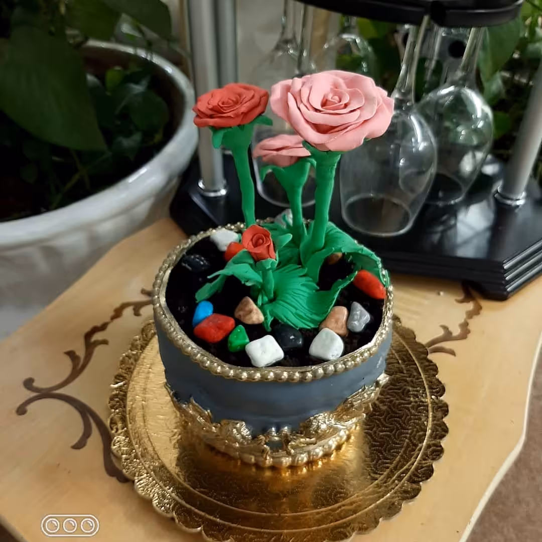 کیک گلدان 