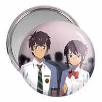 آینه جیبی خندالو مدل تاکی تاچیبانا و میتسویا میامیزو انیمه یورنیم Your Name کد 16254