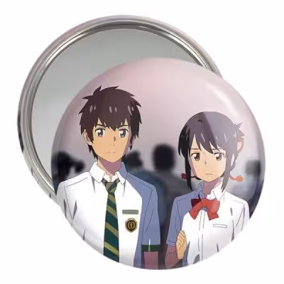 آینه جیبی خندالو مدل تاکی تاچیبانا و میتسویا میامیزو انیمه یورنیم Your Name کد 16254