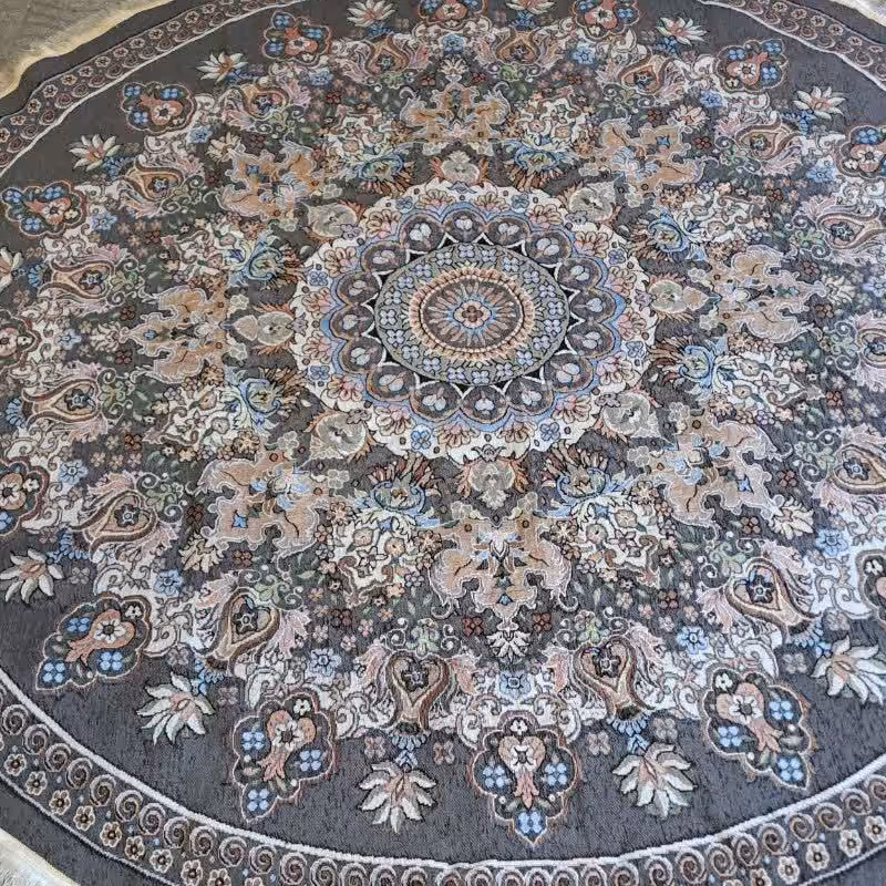 روفرشی گرد مخمل زرکدار با ریشه خوب و عالی رنگ ثابت قابل شستشو بدون پر زدهی  رنگبندی جذاب و شیک 