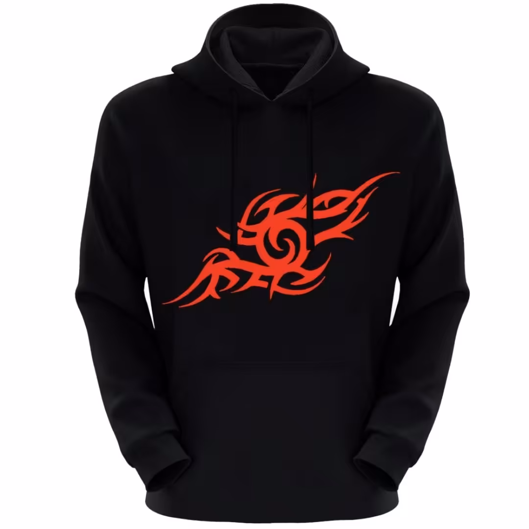 هودی اسپرت مردانه و پسرانه زمستانی تو کرک  کلاهدار طرح تتو رنگ مشکی کد NOC40