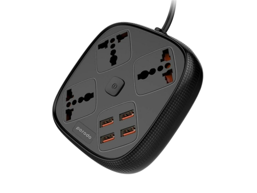 چند راهی و محافظ پورودو Porodo 3 Socket & 4 USB PD-SC3302