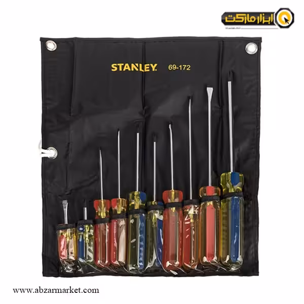 ست پیچ گوشتی استنلی 10 عددی دسته کریستالی مدل 172-69