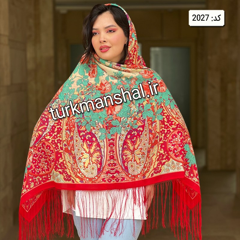 روسری ترکمن ابریشمی (ایتالیایی) کد 2027