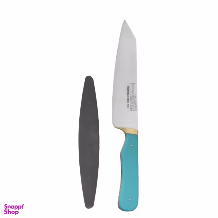 چاقو آشپزخانه ثمین دست زنجان مدل سرآشپز به همراه سنگ چاقو تیزکن