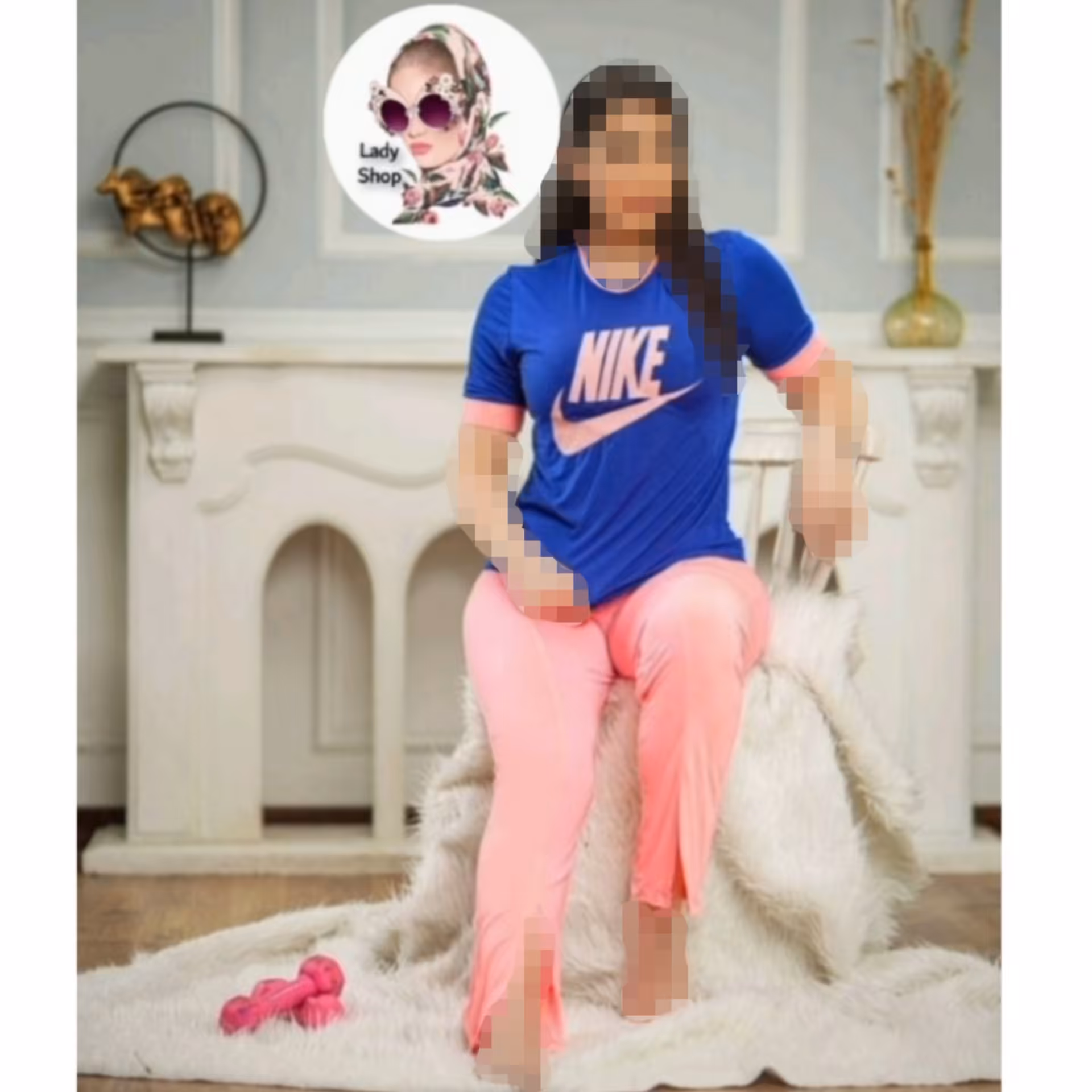 ست تیشرت شلوار چاک دار طرح نایک