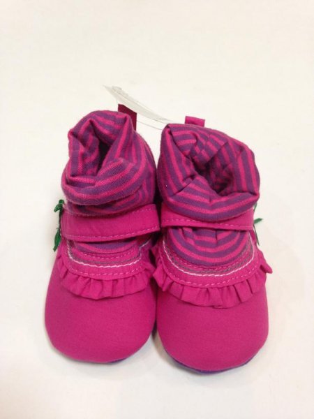 پاپوش دخترانه سرخابی ساقدار راه راه بنفش