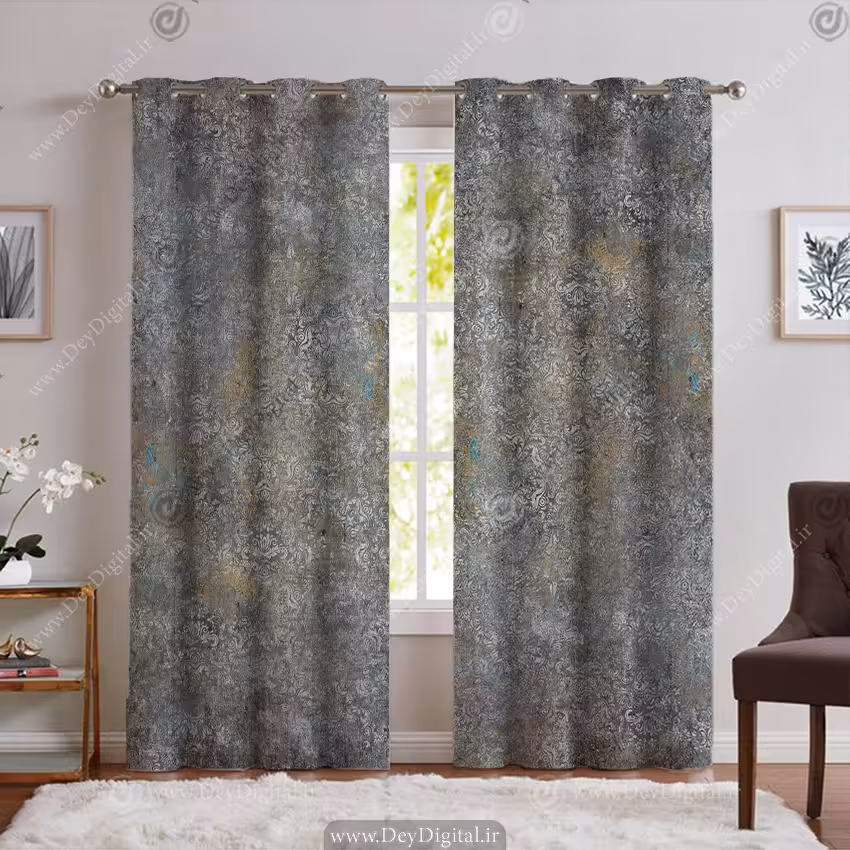 پرده پانچی کلاسیک طرح پتینه PK-6087