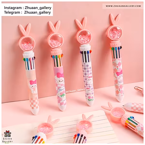 خودکار 10 رنگ Flower Rabbit مدل خرگوش