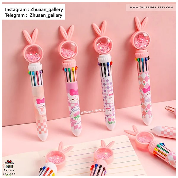 خودکار 10 رنگ Flower Rabbit مدل خرگوش
