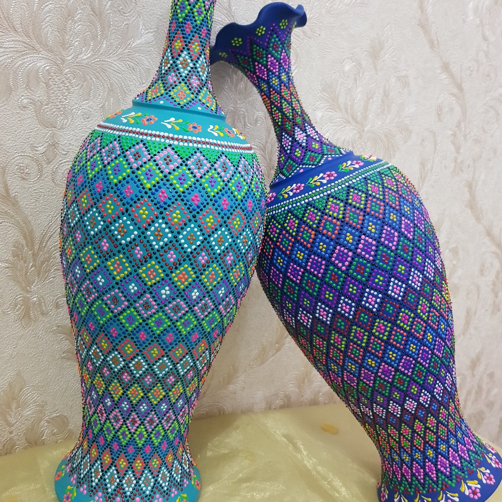 گلدان طرح نقطه کوبی
