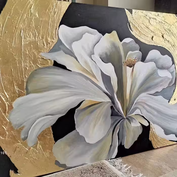 نقاشی گل دکوراتیو برجسته