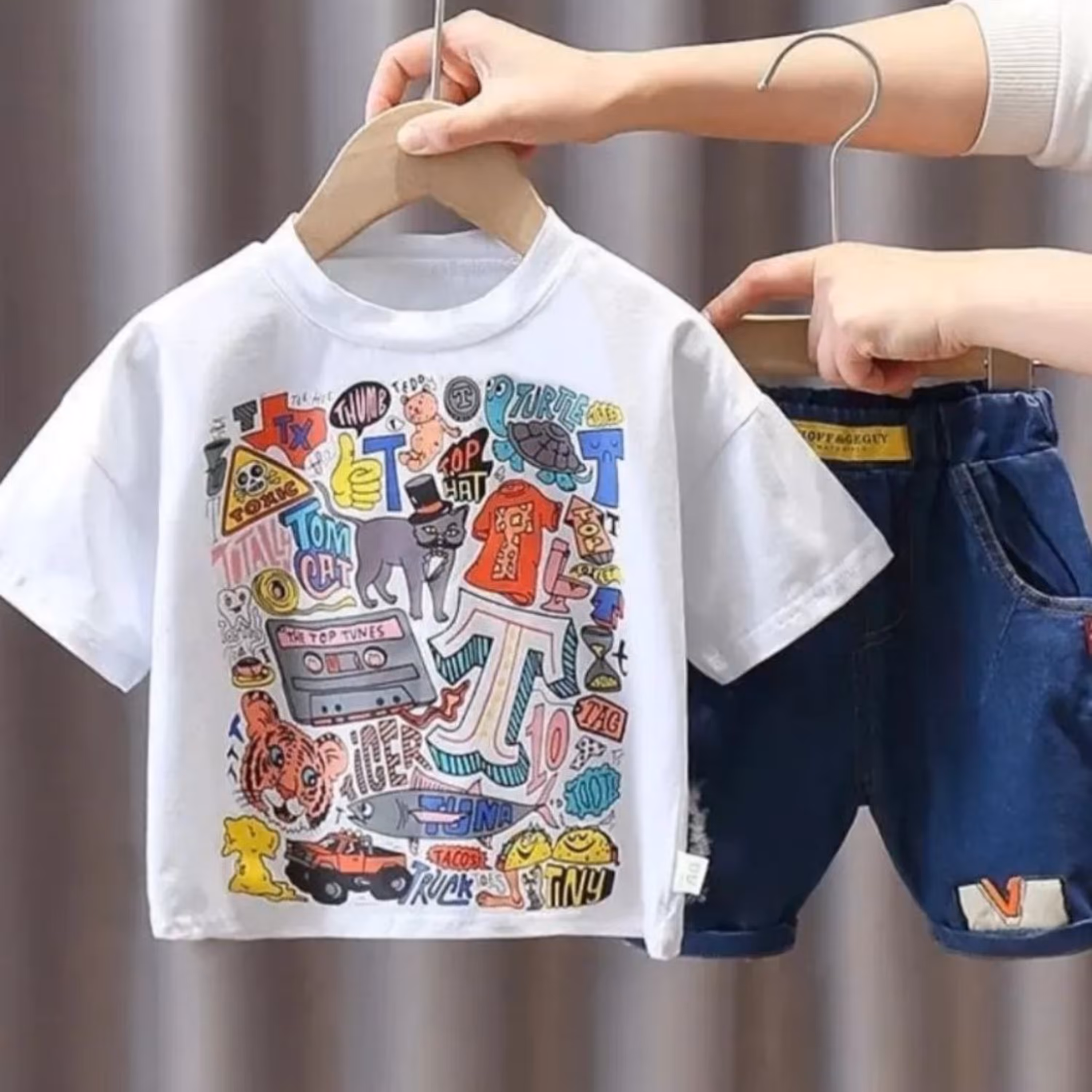 ست تیشرت و شلوارک اسپرت وارداتی مناسب 9ماه تا 5سال