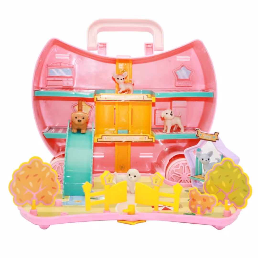 اسباب بازی مدل پارک سگ ها رنگ سرخابی