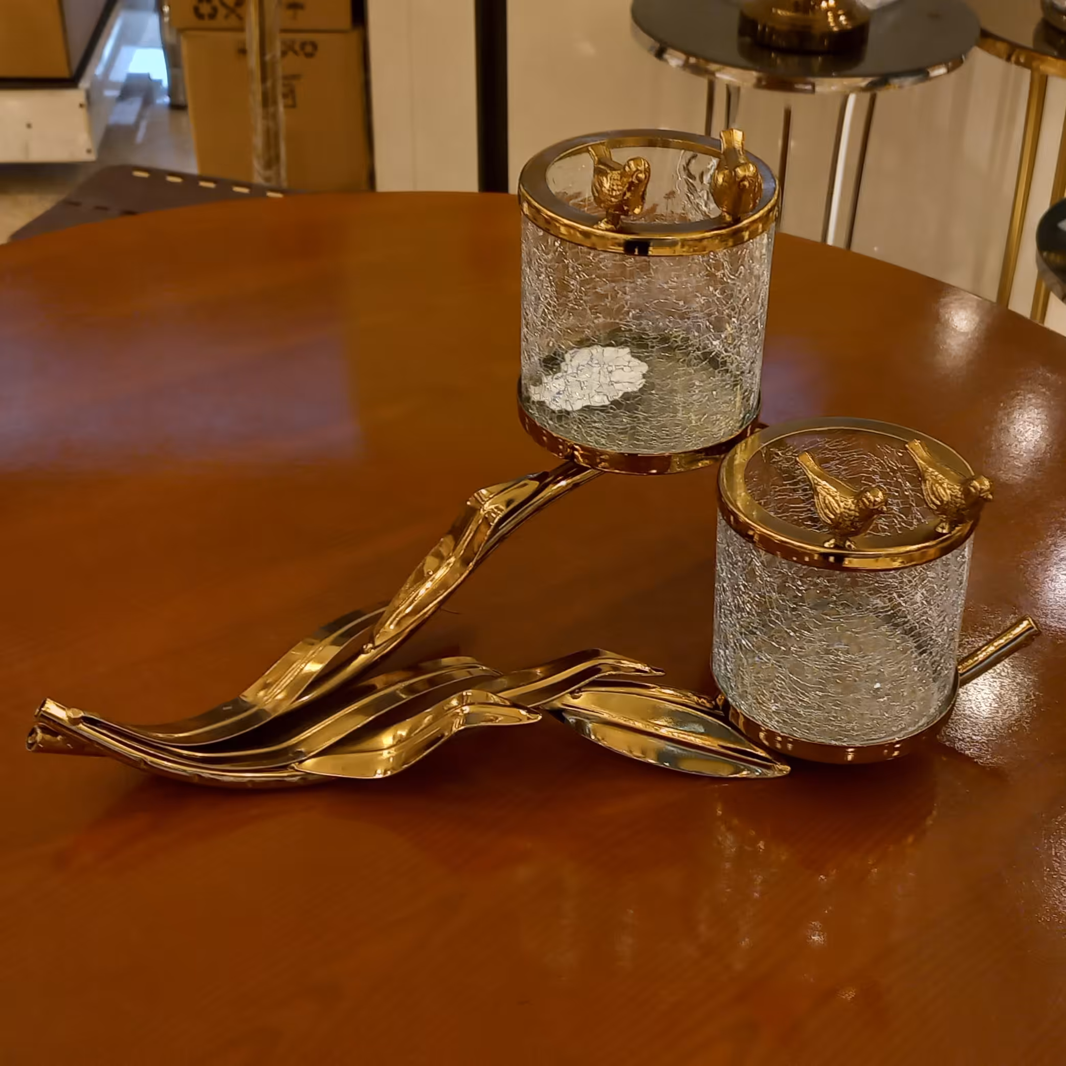 شمعدان دو شعله برگی 