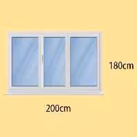 پنجره دوجداره upvc تک حالته سه تکه با پروفیل هافمن (پس کرایه و هزینه ارسال در مق