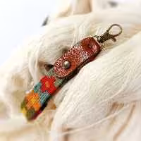 جاکلیدی چرم و گلیم دستبافت کوچک آویز مدبر کد  12