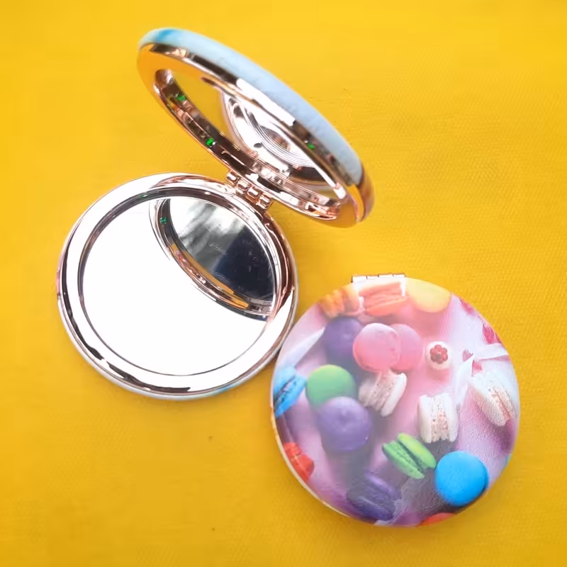 آینه کیفی گرد دو طرفه طرح پنکیک