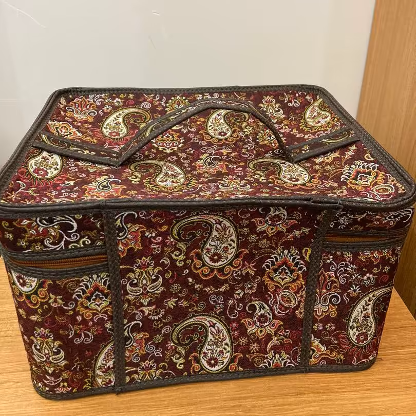 باکس نظم دهی باکس لباس بقچه ترمه زرشکی و ابی