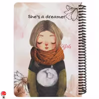 دفتر یادداشت 100 برگ سیمی سری دختران طرح Dreamer دات نوت