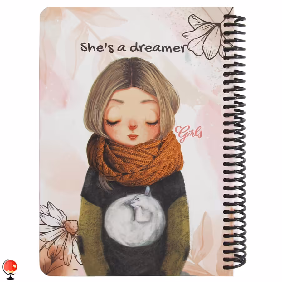 دفتر یادداشت 100 برگ سیمی سری دختران طرح Dreamer دات نوت