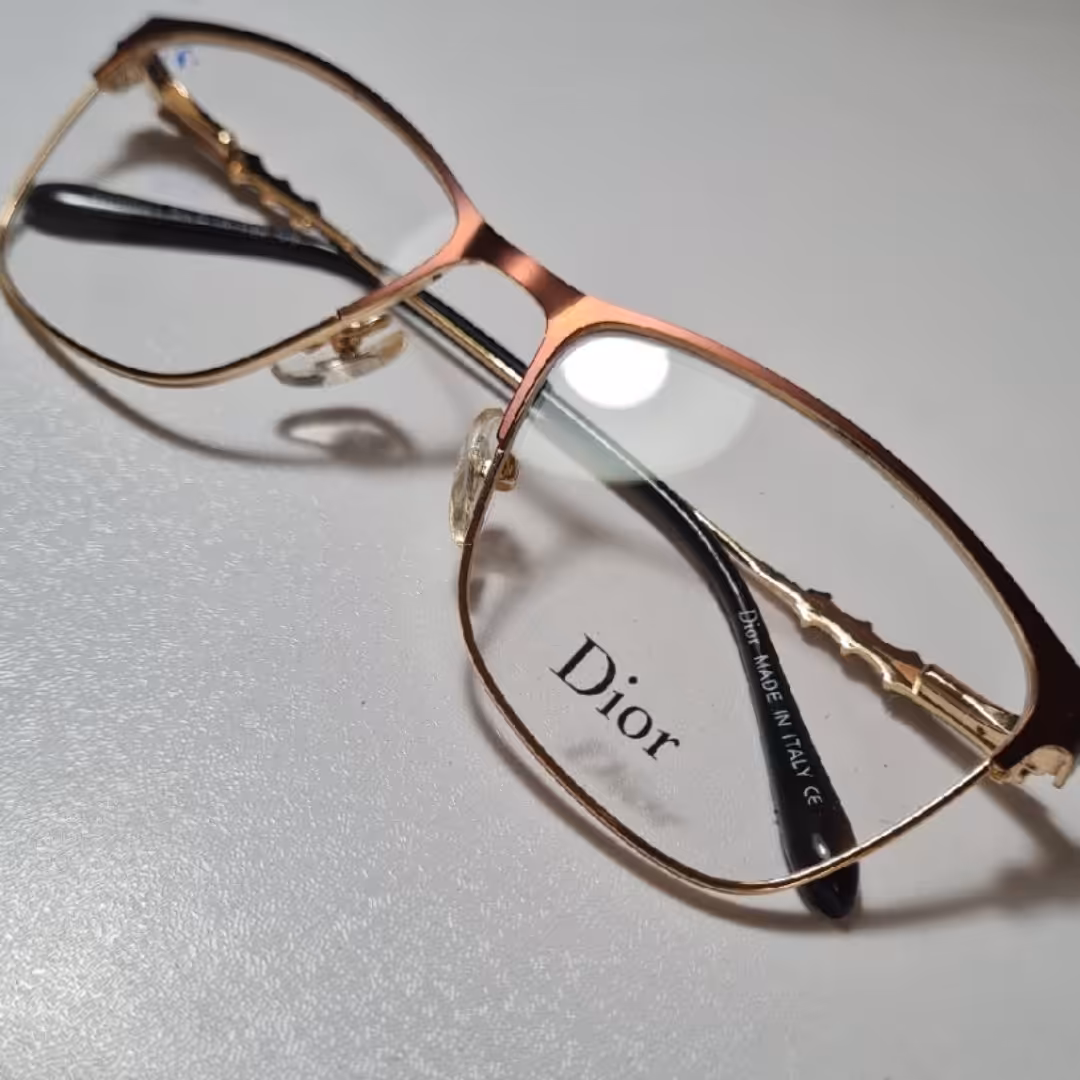 عینک طبی نیم قاب فلزی قهوه ای 