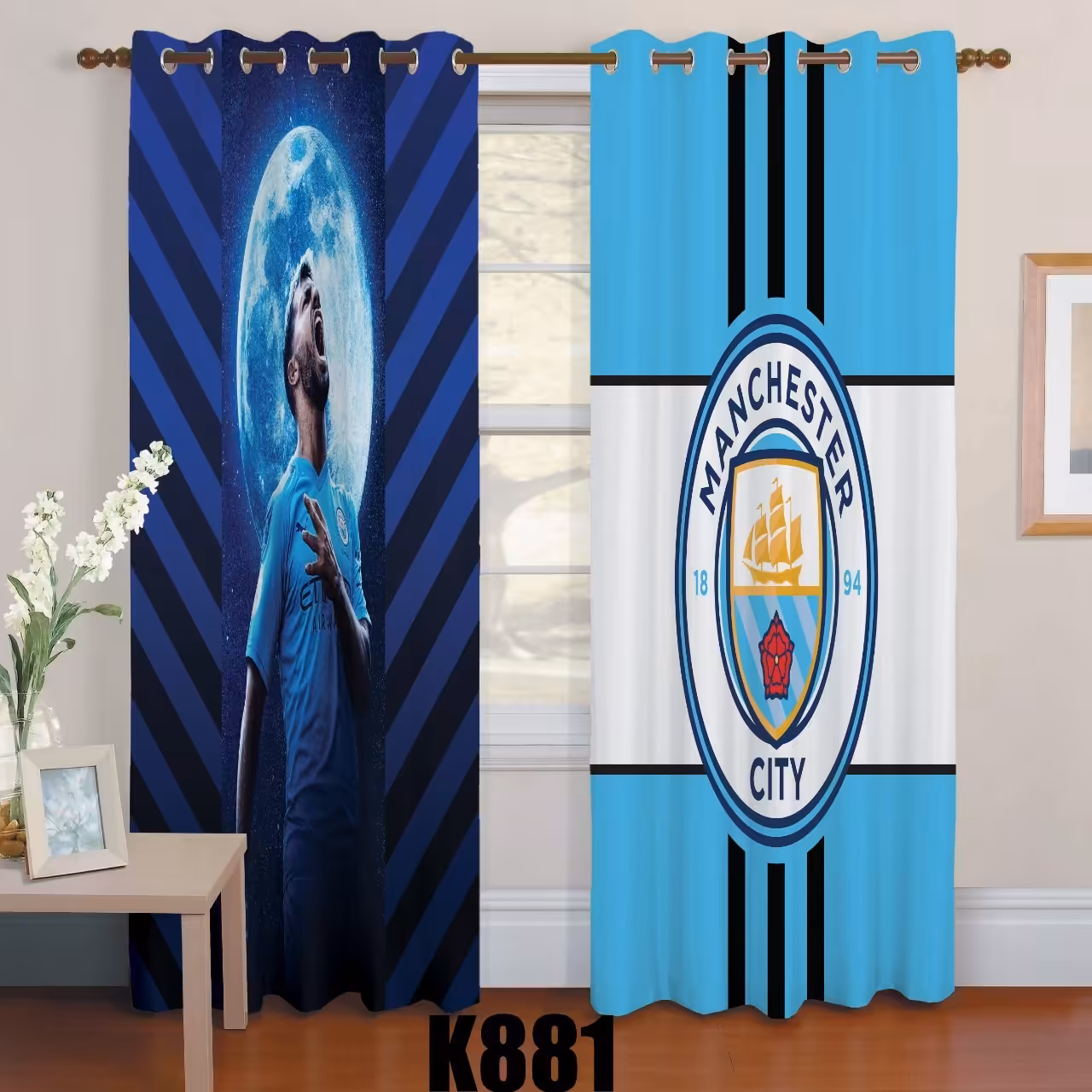 رو تختی یک نفره سه بعدی طرح منچستر سیتی 