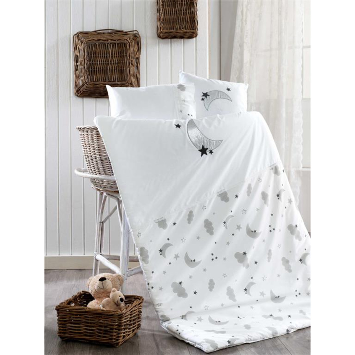 سرویس خواب مامی شاپ نوزادی گارددار مام شاپ اصل ترکیه 9 تکه  سایز 80*135 سانتیمتر momishop