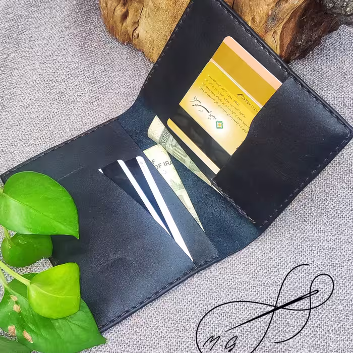 کیف مدارک چرم طبیعی گاوی مناسب برای اقا کاملا دستدوز 