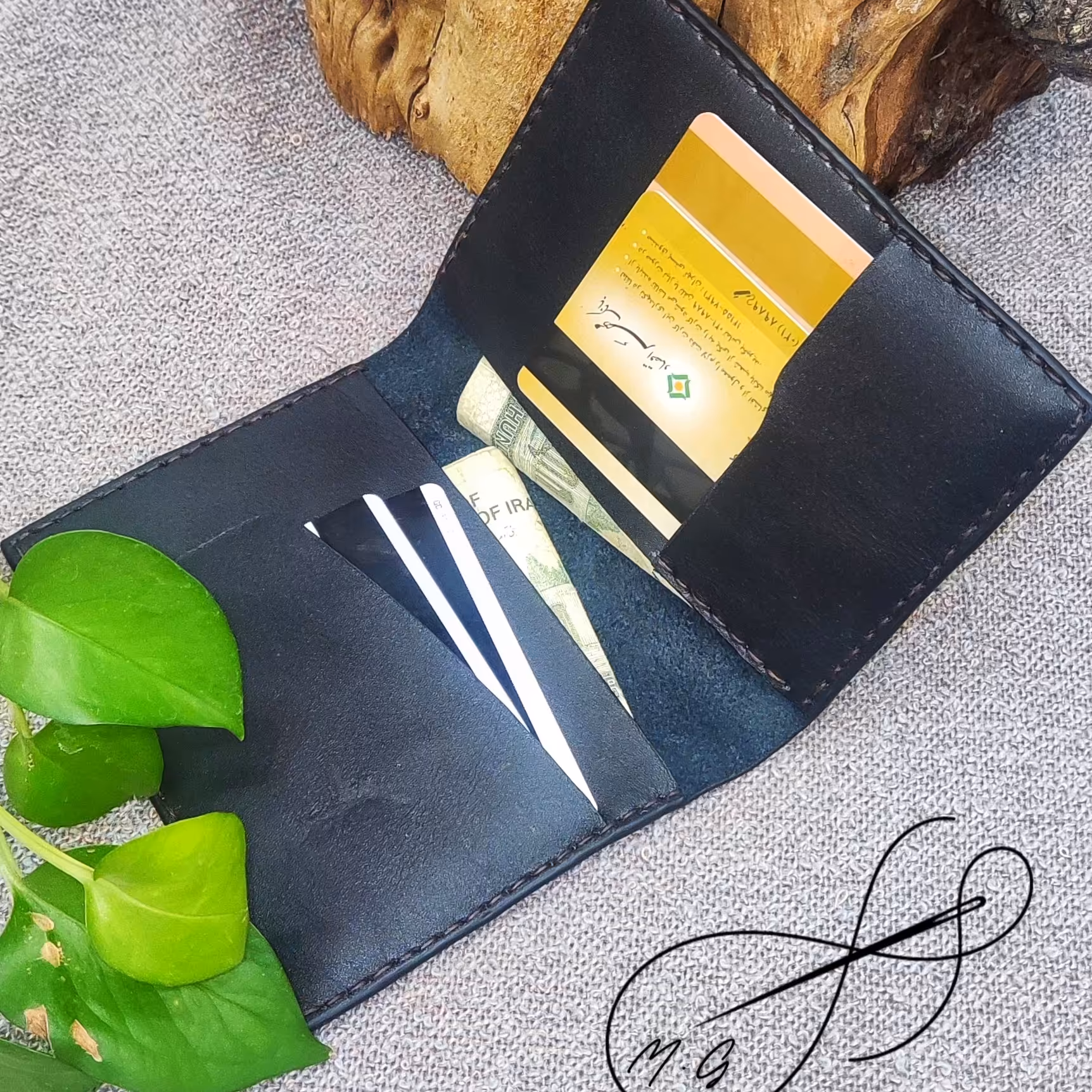 کیف مدارک چرم طبیعی گاوی مناسب برای اقا کاملا دستدوز 