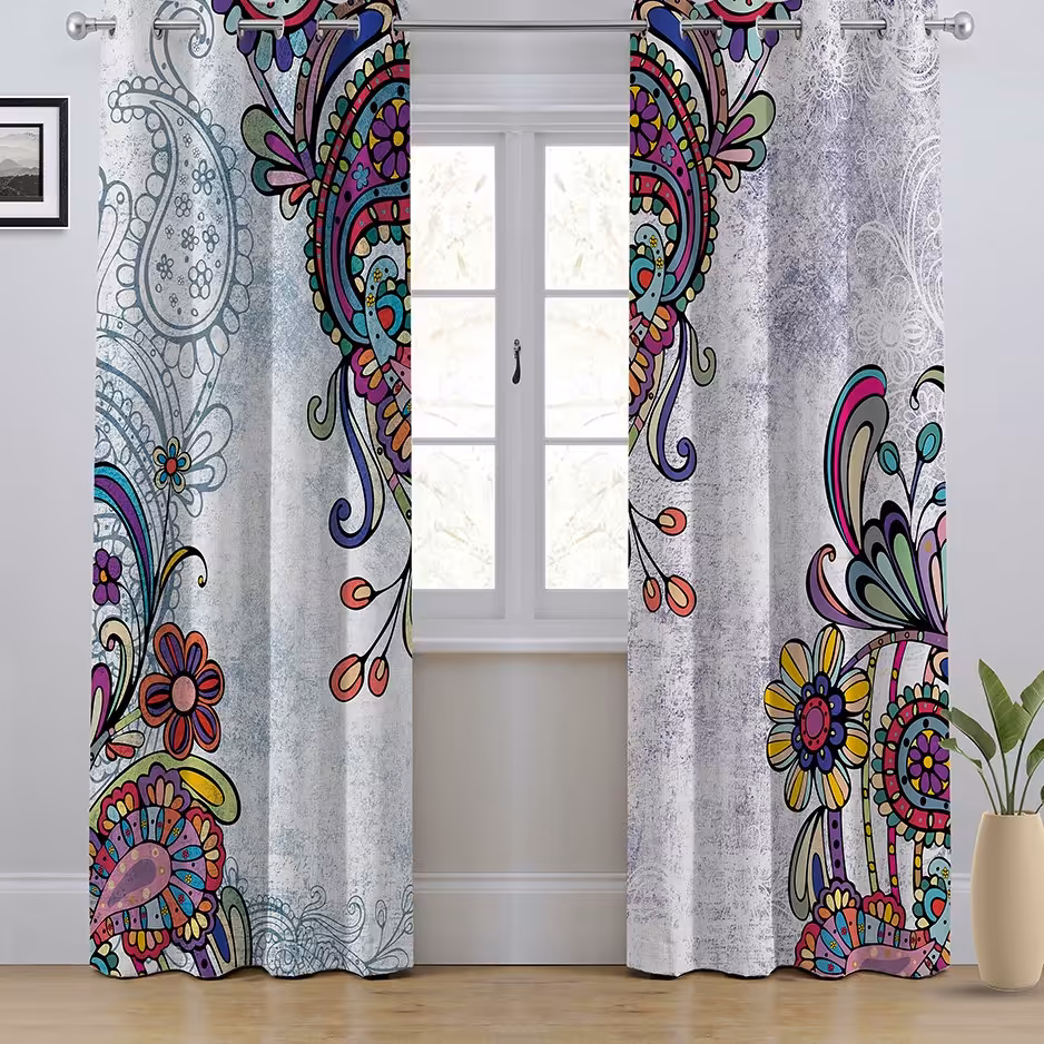 پرده پانچی مدل بته جقه ارتفاع 280در عرض145