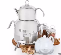 کتری قوری شیردار استیل دسته طلایی ام جی اس MGS