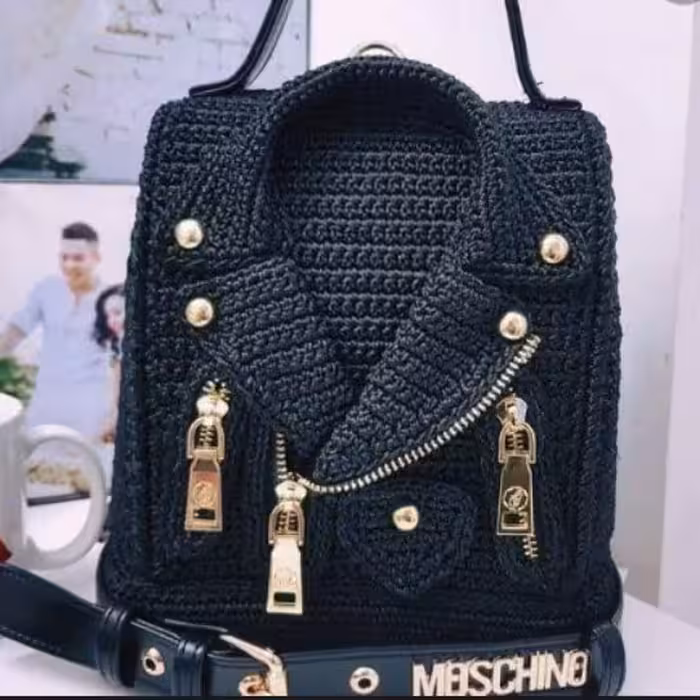 کوله پشتی مکرومه طرح کوت