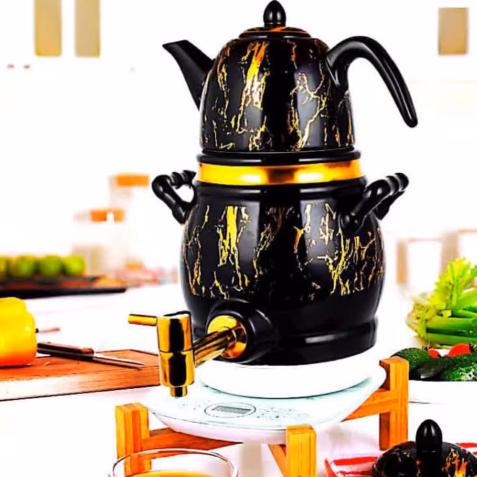 کتری برجی شیردار صفحه دیجیتالی 4 لیتر 