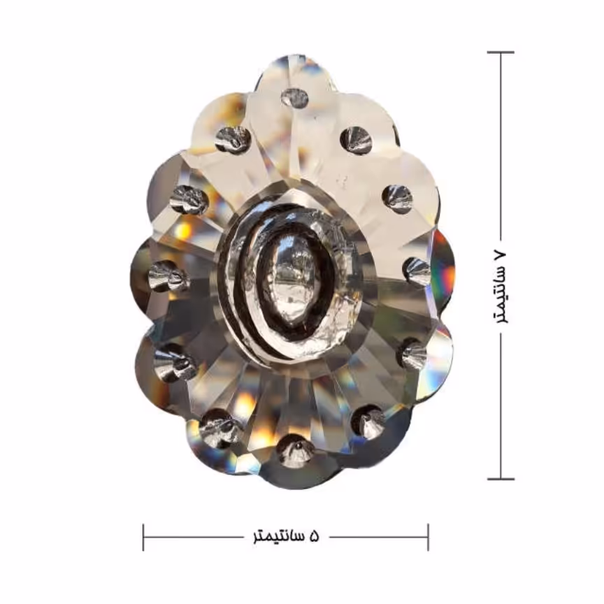 کریستال آویز لوستر  مدل پیکوک بزرگ برنز  بسته 5عددی