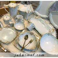 سرویس چینی پردیس طرح جنسیس فیروزه ای 105 پارچه کد 477i