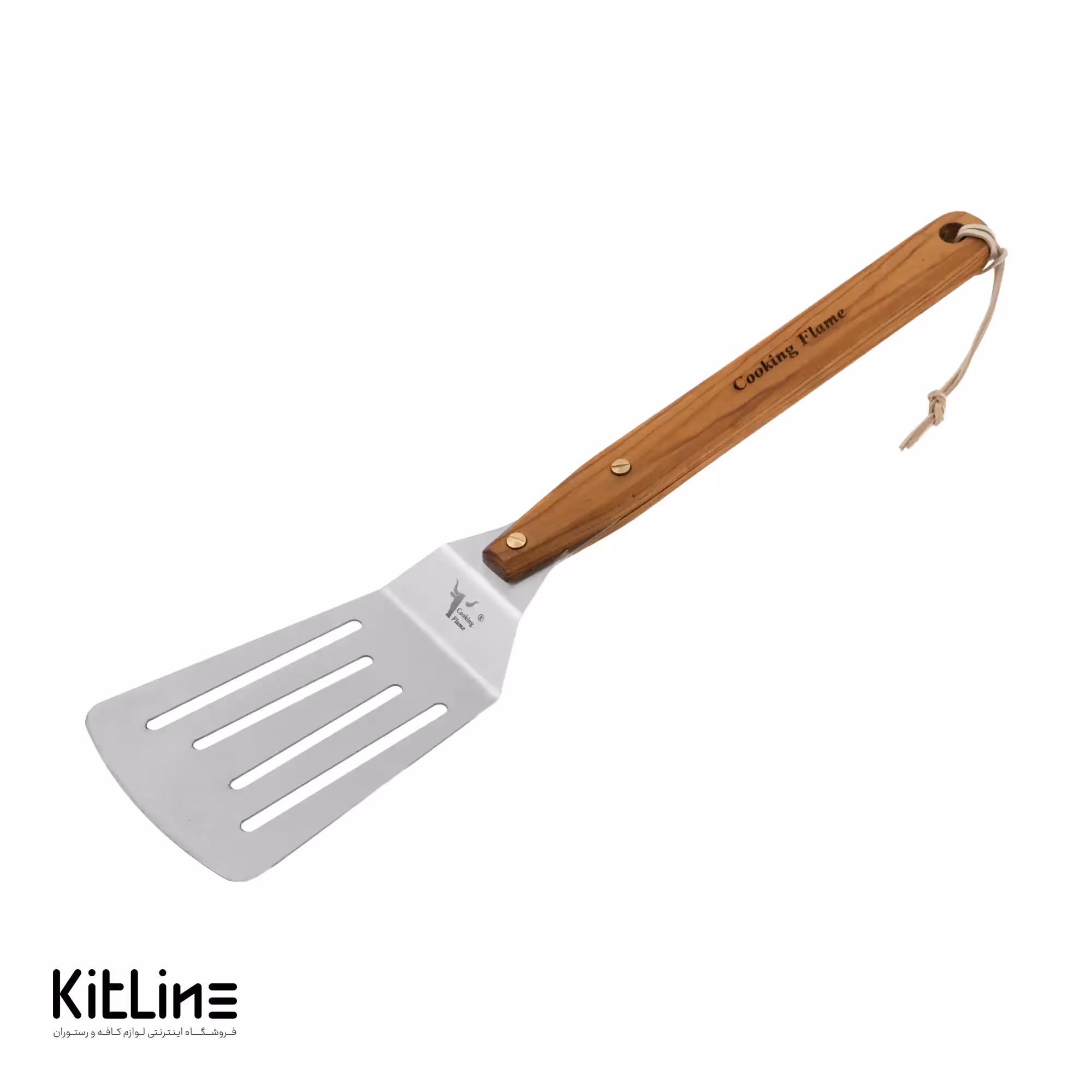 کاردک خم شیاردار دسته چوبی نمره 10 کوکینگ فلیم (Cooking Flame)