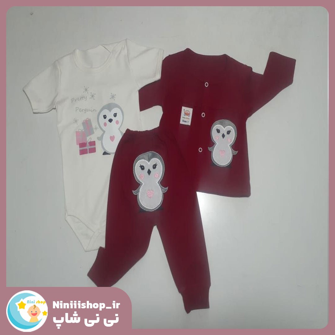 سه تیکه نوزادی طرح پنگوئن