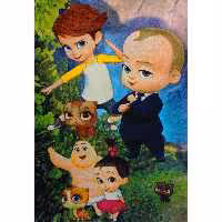 فرش ماشینی افرند طرح کودک مدل بچه رئیس کد 154 (چهار متری)