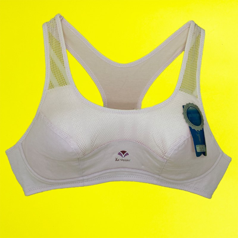 نیم تنه ورزشی زنانه نخ پنبه رنگ صورتی مدل پشت قفل دار