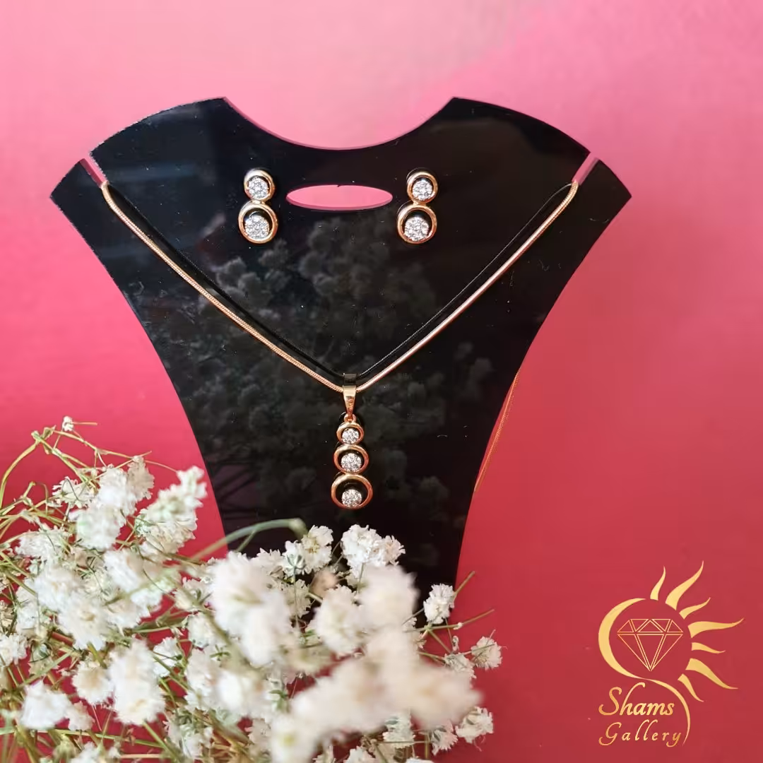 نیم‌ست رنگ ثابت و ضد حساسیت برند ژوپینگ / xuping شامل گردنبند و گوشواره 