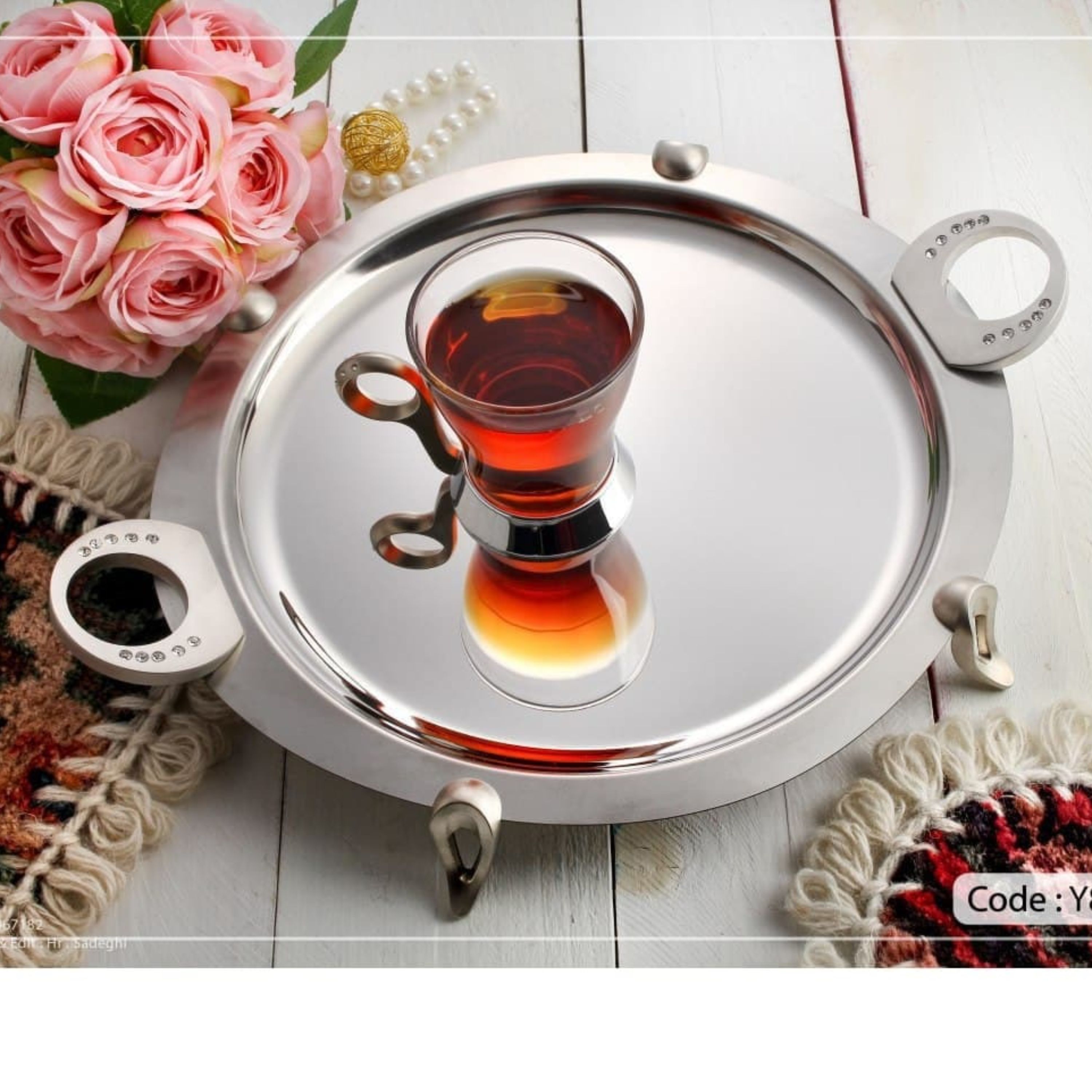 سینی گرد استیل سافینوکس کد 805