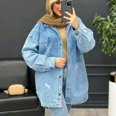 مانتو اسپرت زنانه جین مدل مدل جین اسپرت آبی روشن