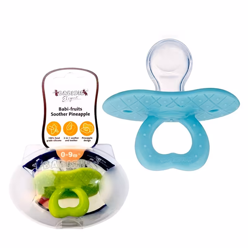 پستانک و دندان گیر سیلیکونی طرح آناناس بیبی سیل Babisil