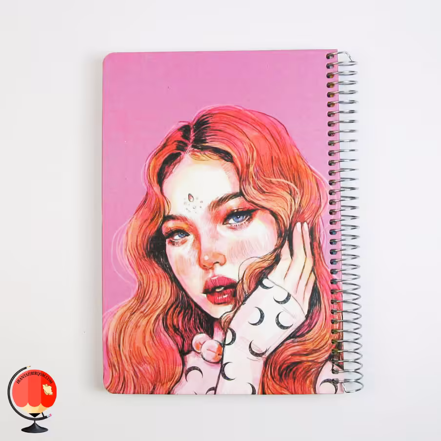 دفتر مشق 100 برگ سیمی طرح مو قرمز جلد سخت سویل