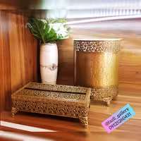 سطل و دستمال گلریز آنتیک (سطل زباله _ جای دستمال _ پذیرایی_ آنتیک)