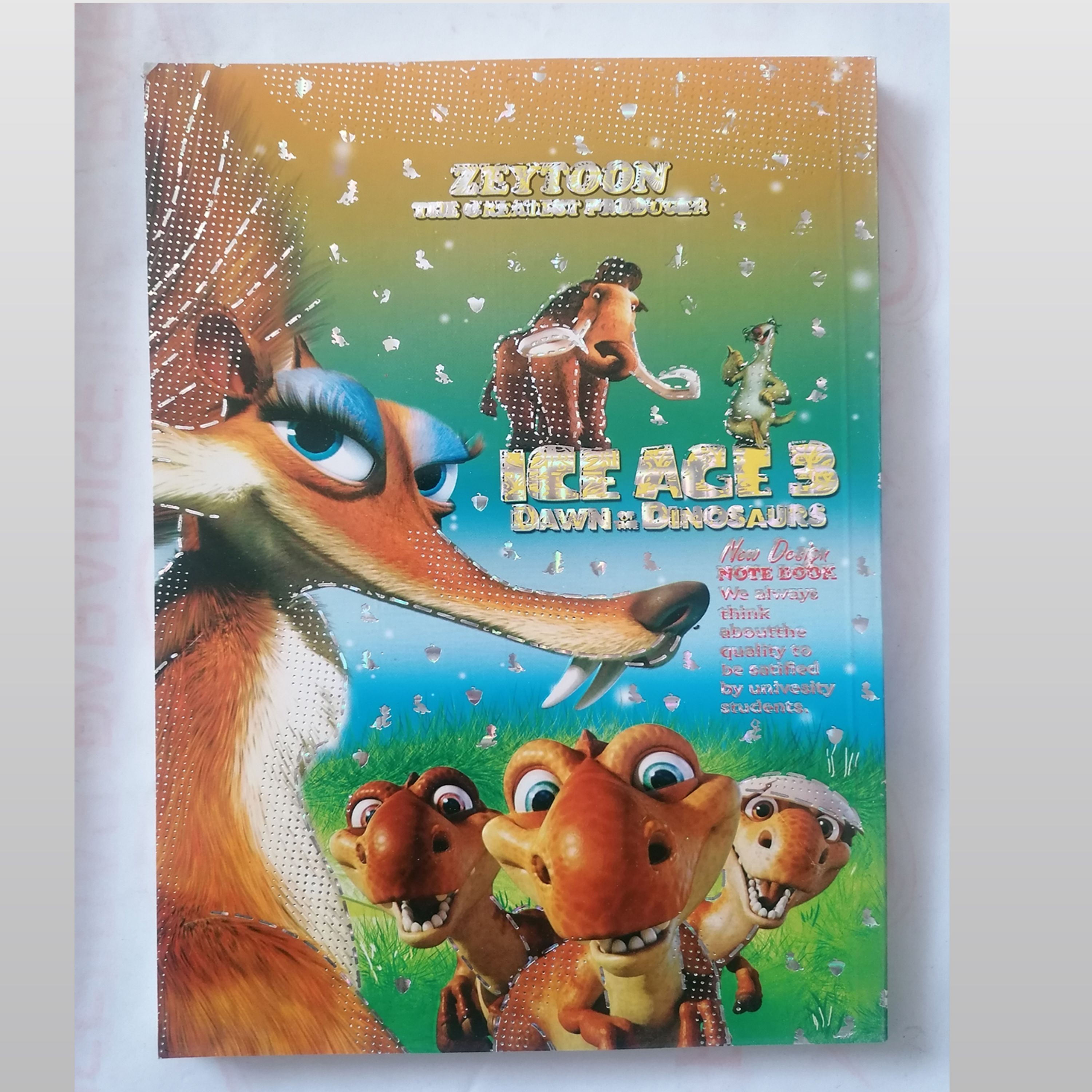 دفتر 80 برگ برجسته طرح Ice Age