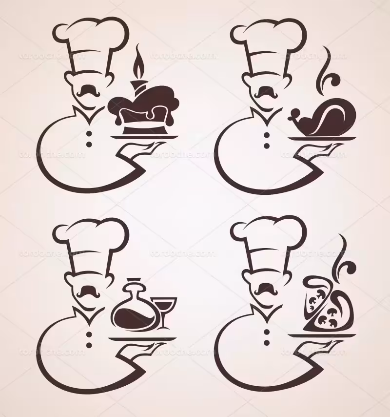 وکتور لوگو مرد سرآشپز | گرافیک با طعم تربچه